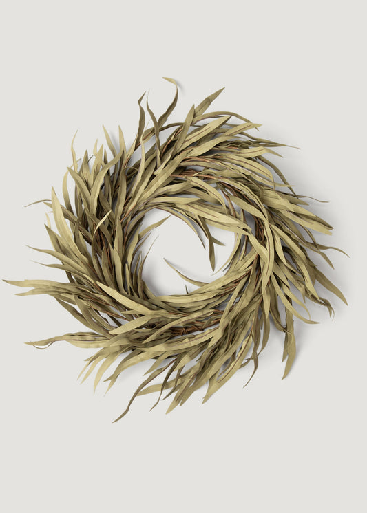 Faux Willow Leaf Greenery Wreath - 17.5"