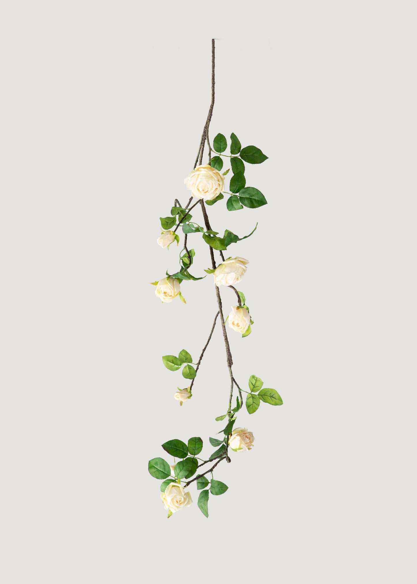 Artificial Rose Flower Garland in Soft Yellow - 48"