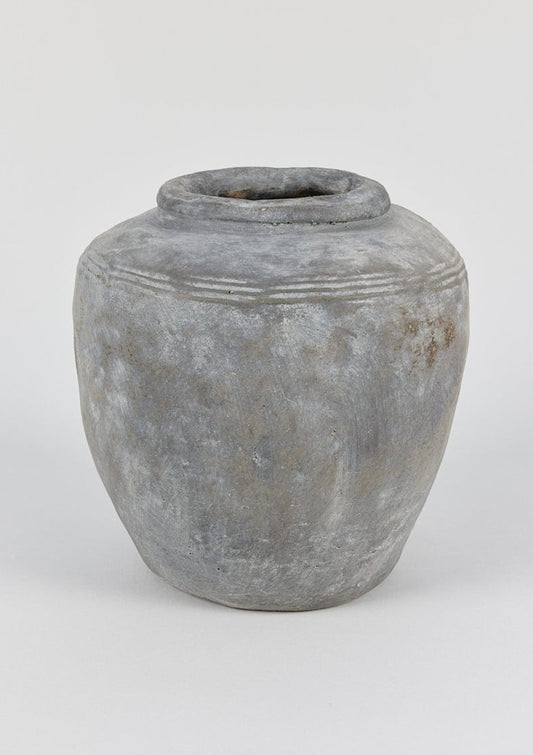 Distressed Rustic Concrete Vase - 12"