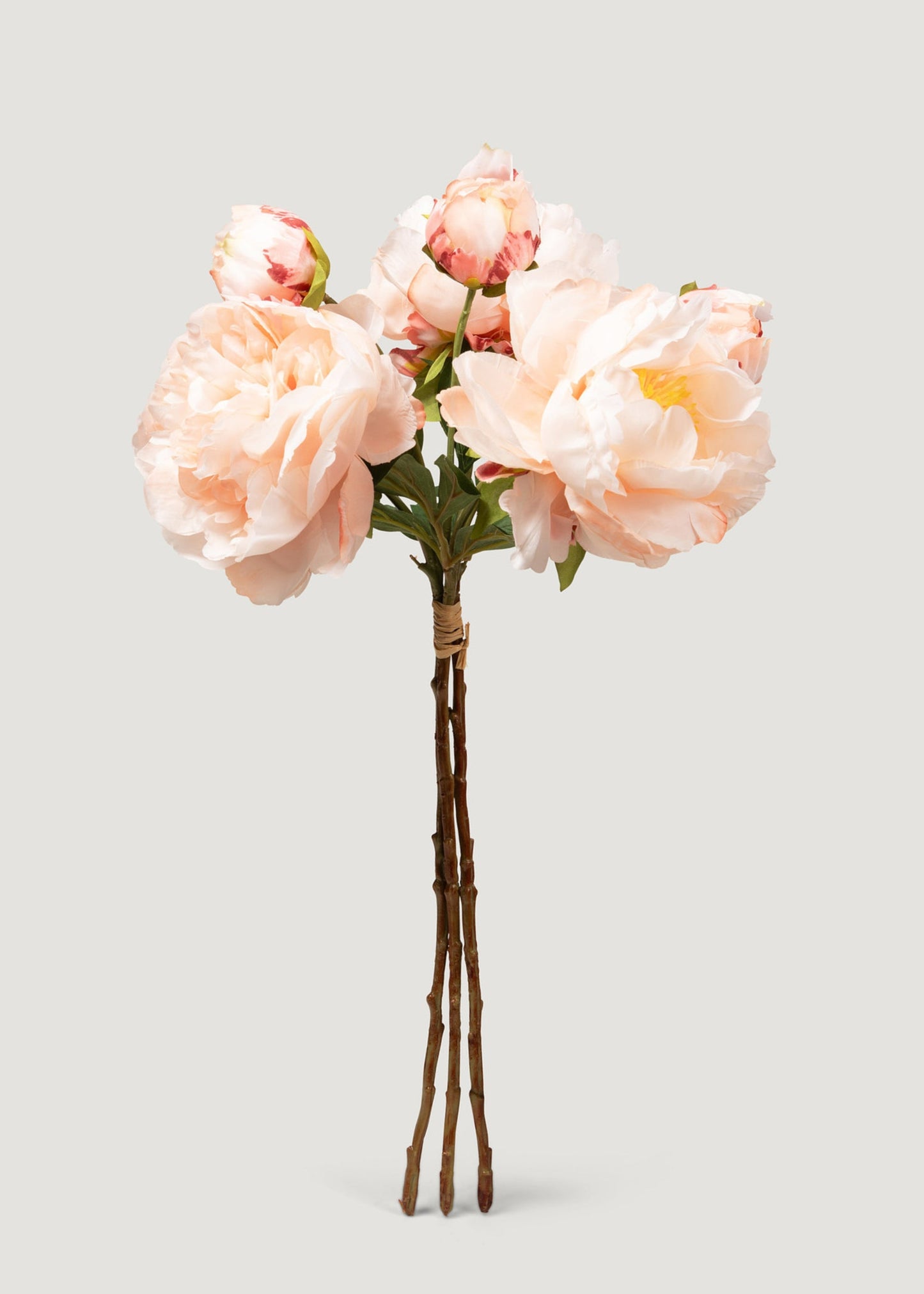 Light Coral Faux Peony Flower Bundle - 21"