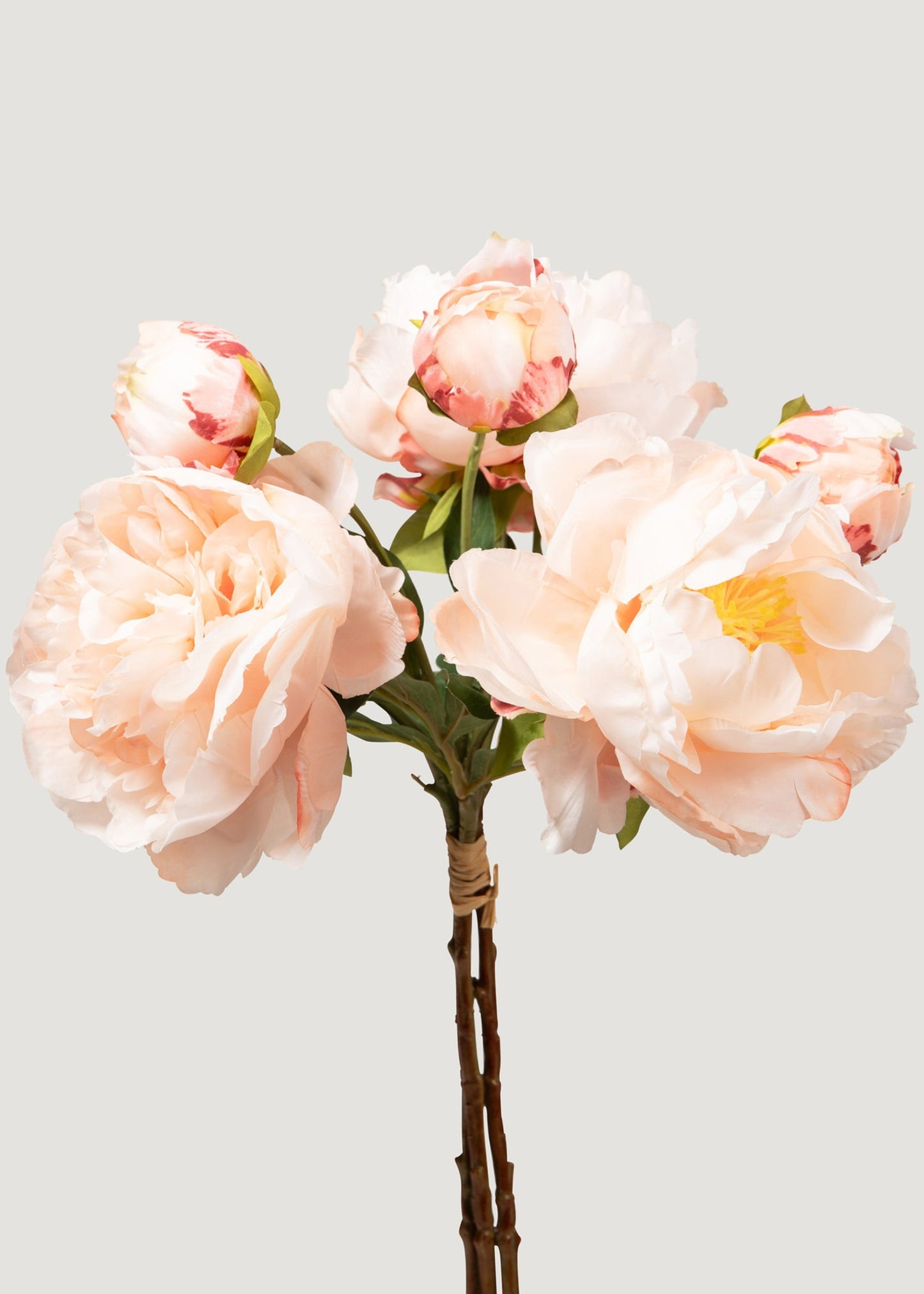 Light Coral Faux Peony Flower Bundle - 21"