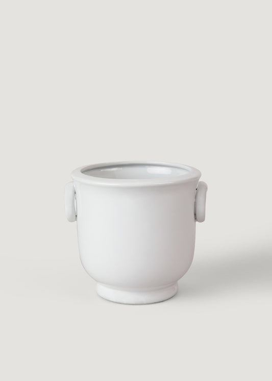 Ceramic Cache Pot in Cream White - 6"