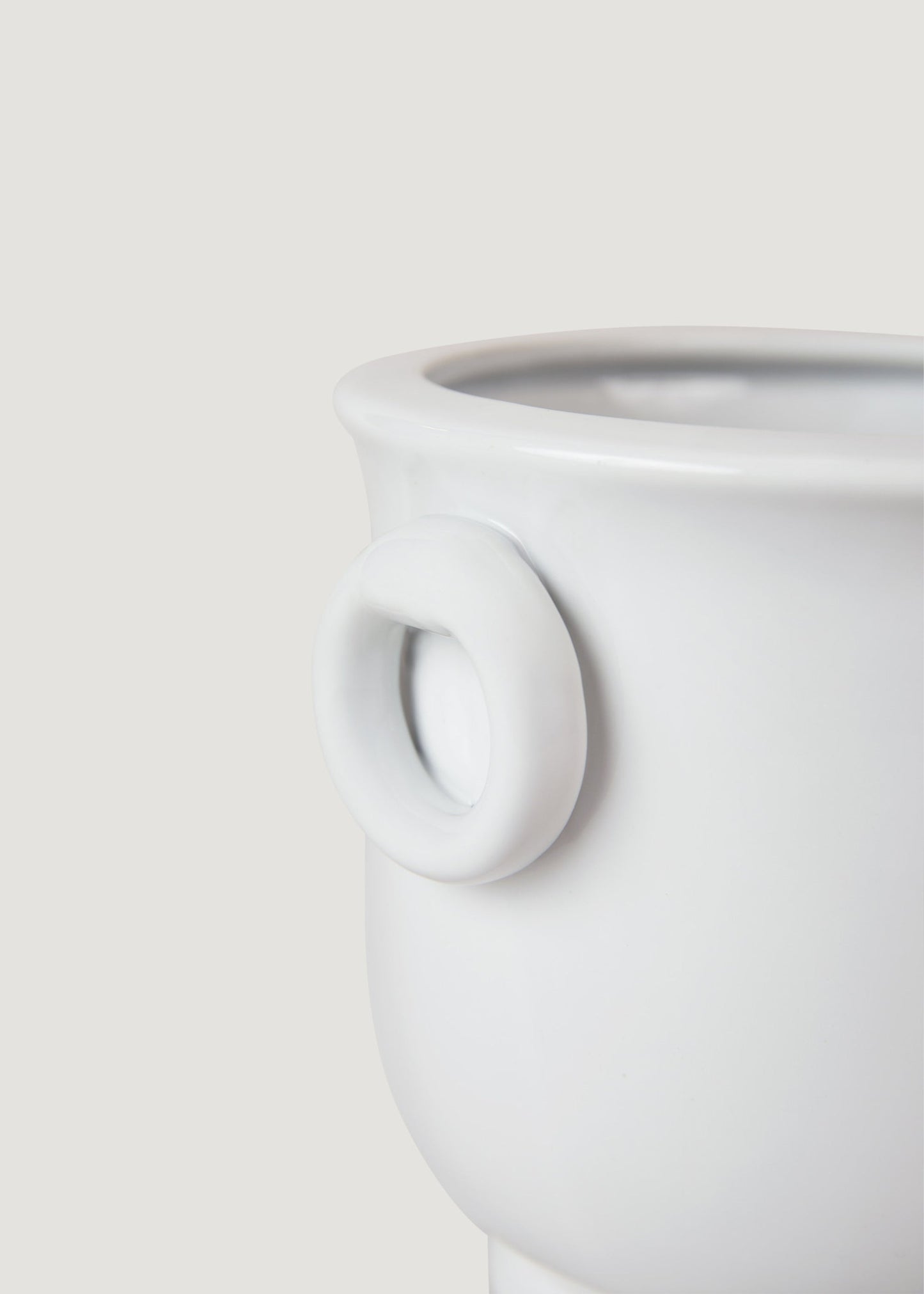 Ceramic Cache Pot in Cream White - 6"