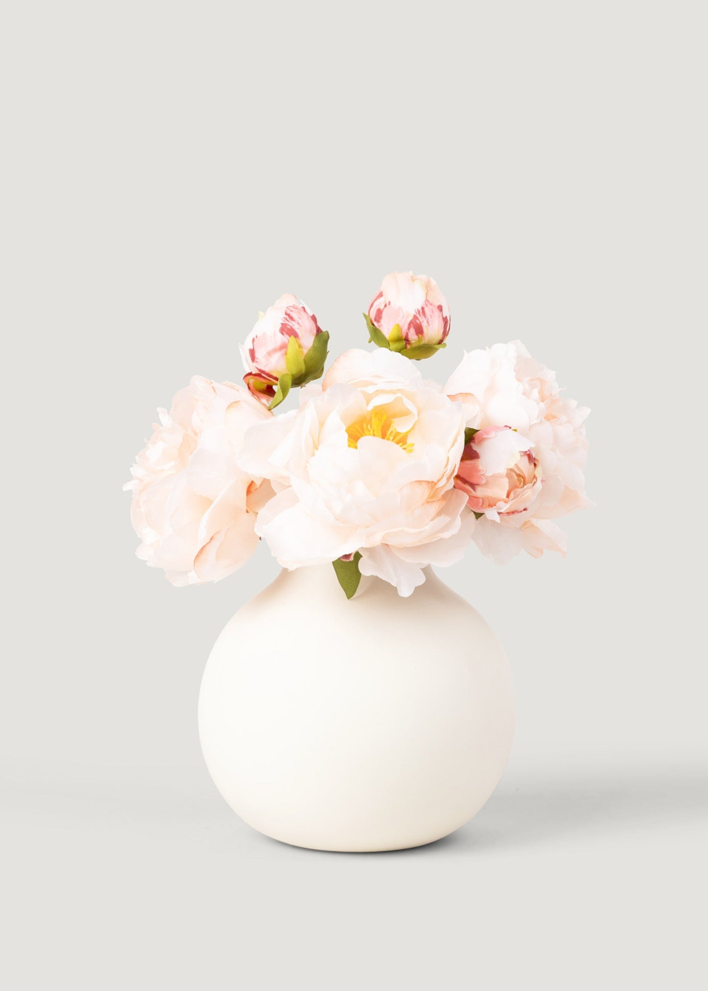 Light Coral Faux Peony Flower Bundle - 21"