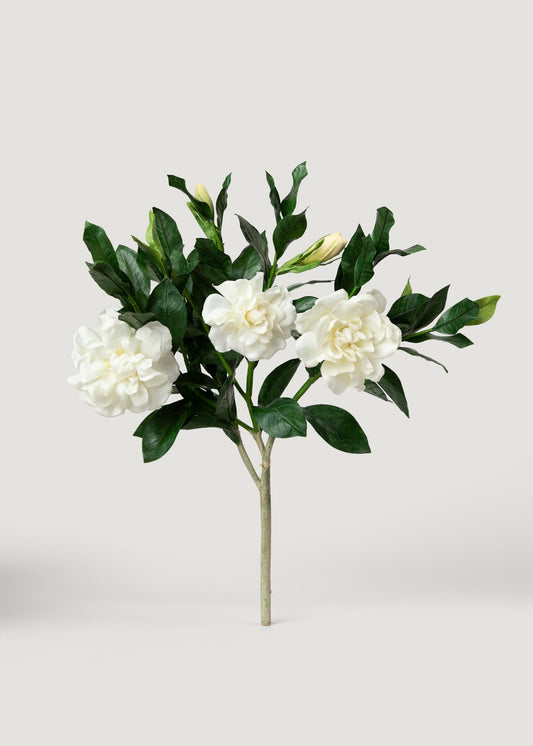 Deluxe Cream Artificial Gardenia Flower Branch - 19"