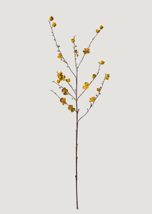 SALE - Artificial Peach Blossom Branch in Aged Mustard - 40"