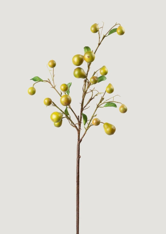 Faux Pear Fruit Branch - 39"