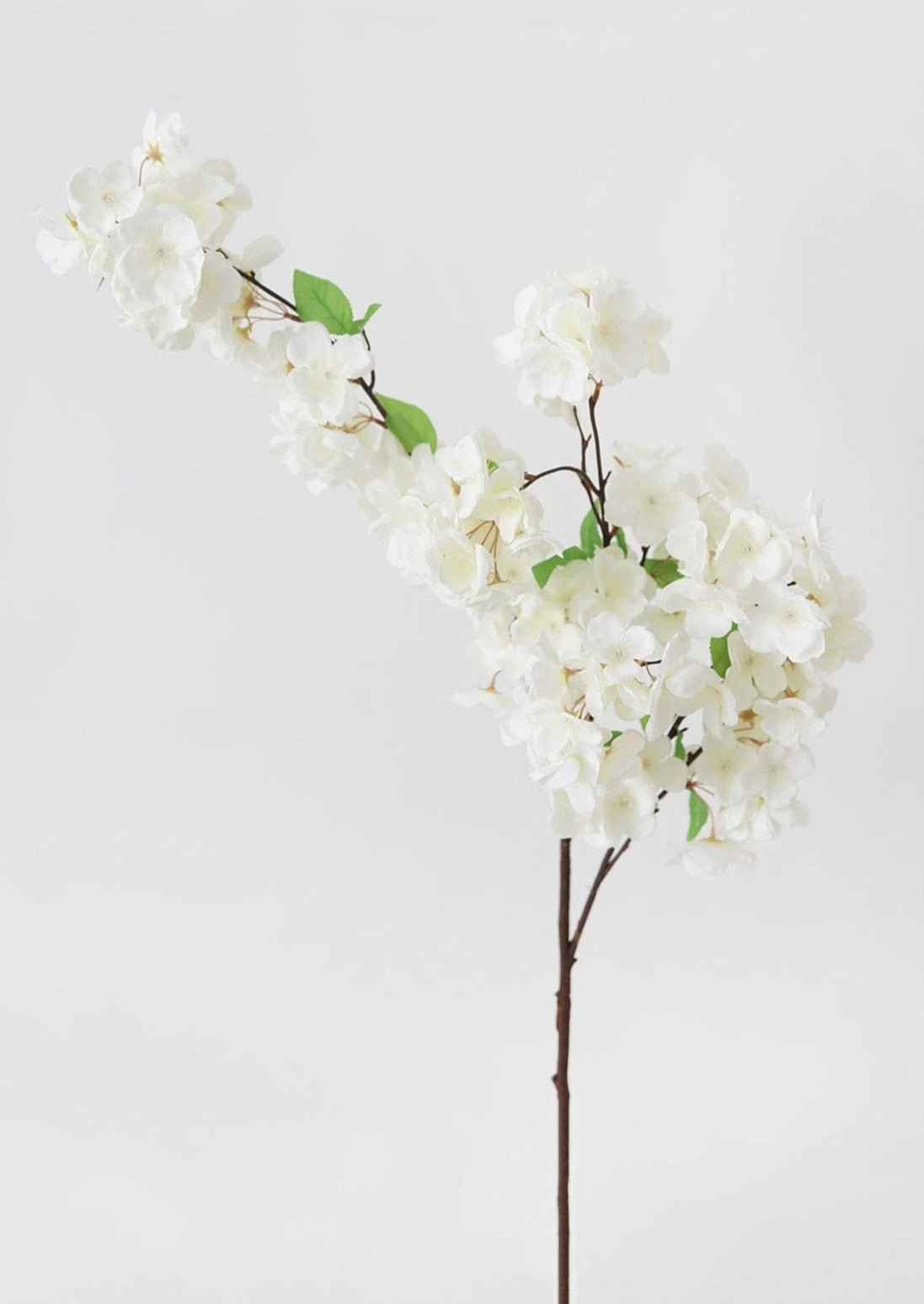 SALE - Faux Flowers Cherry Blossom Stem in Cream White - 44"