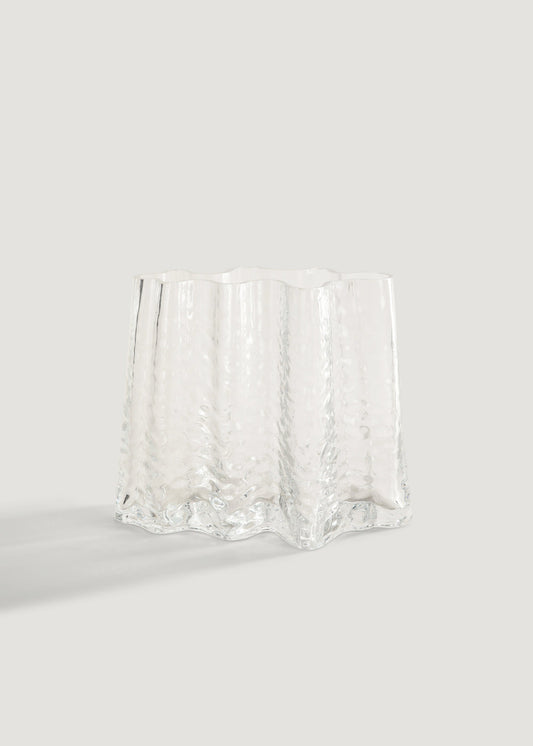 Cooee Design Small Gry Wide Glass Vase - 7.5"