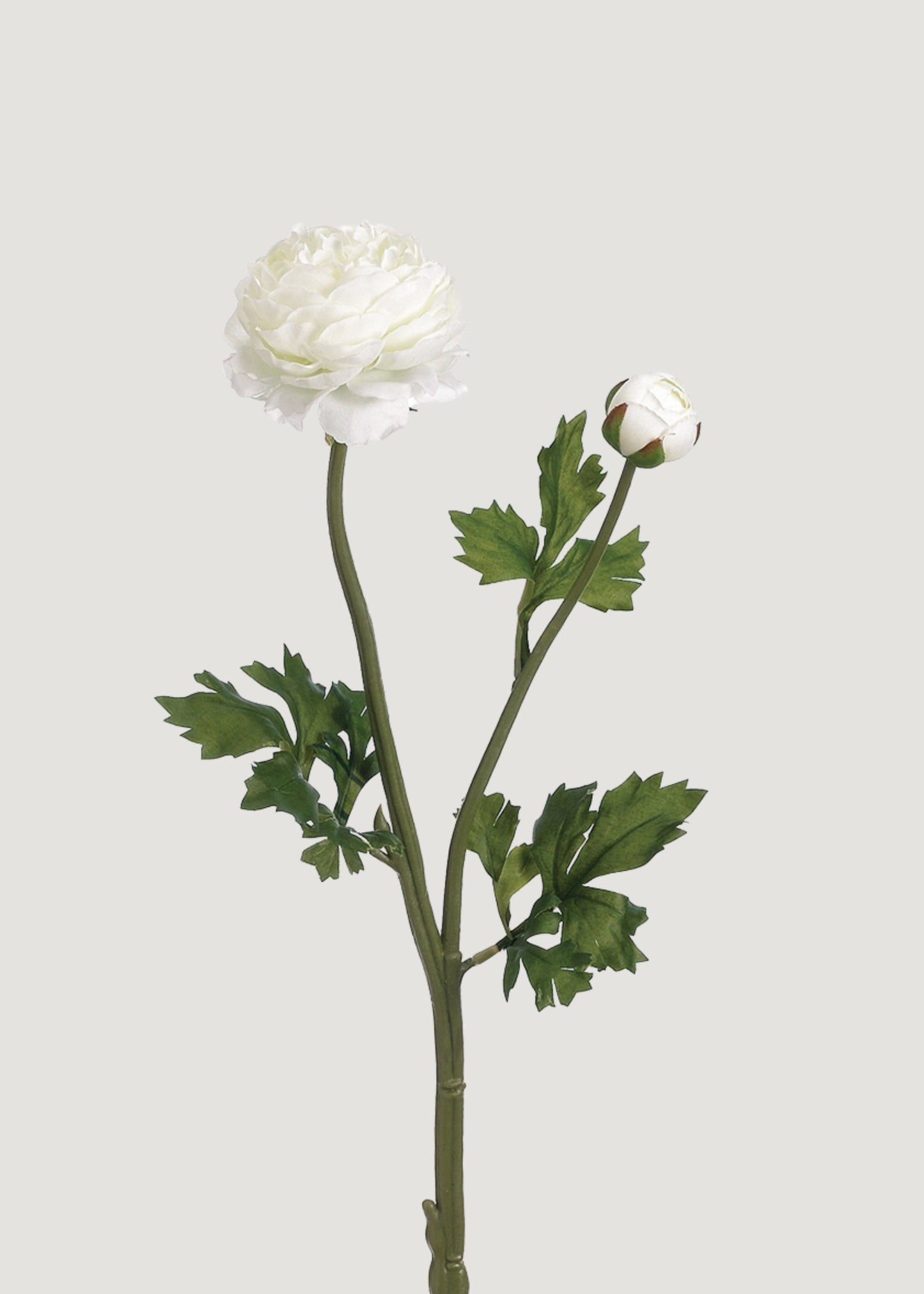 White Faux Ranunculus Flower - 18.75"