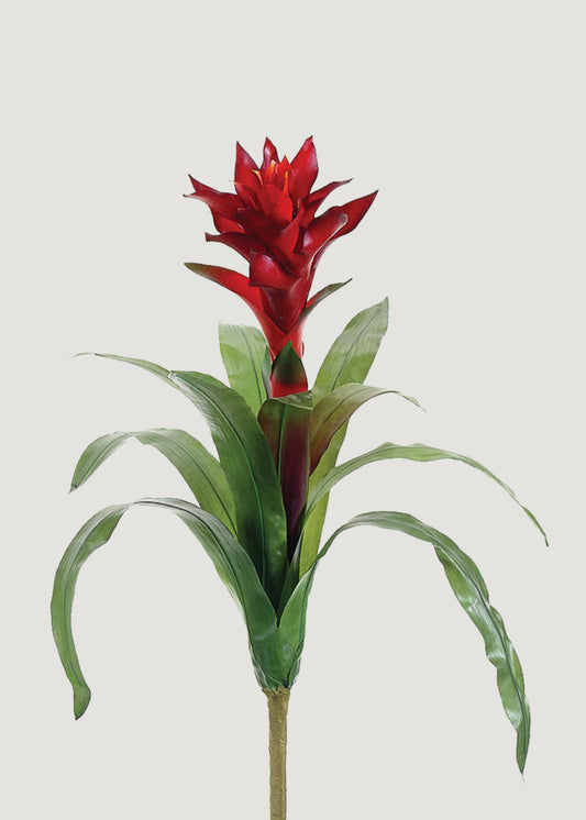 Red Bromeliad Faux Tropical Plant - 20"