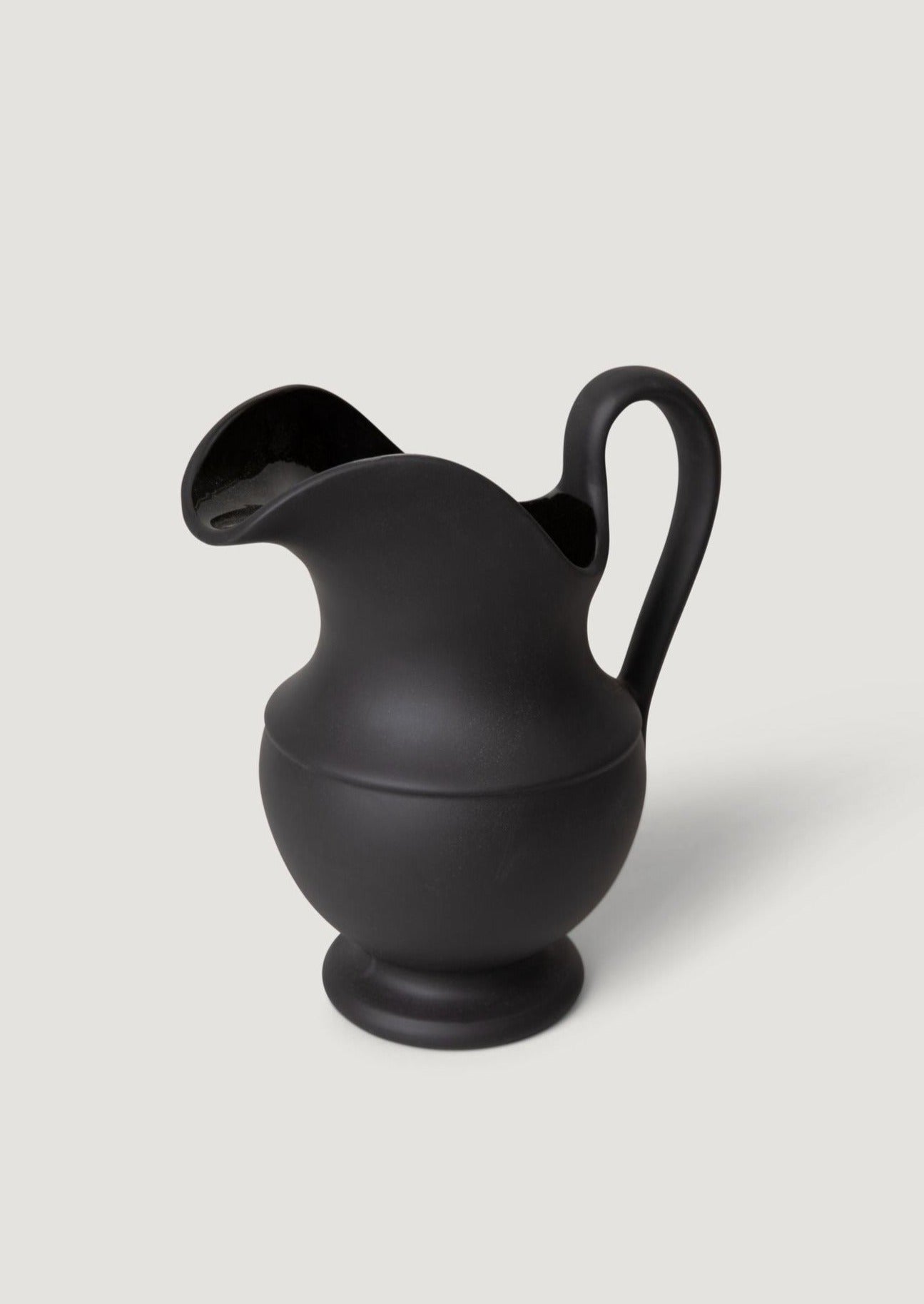 Sir/Madam Stoneware Pitcher Vase in Black - 9.75"